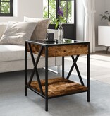 VidaXL Salontafel met Infinity LED 40x40x49 cm gerookt eikenkleurig