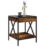 VidaXL Salontafel met Infinity LED 40x40x49 cm gerookt eikenkleurig