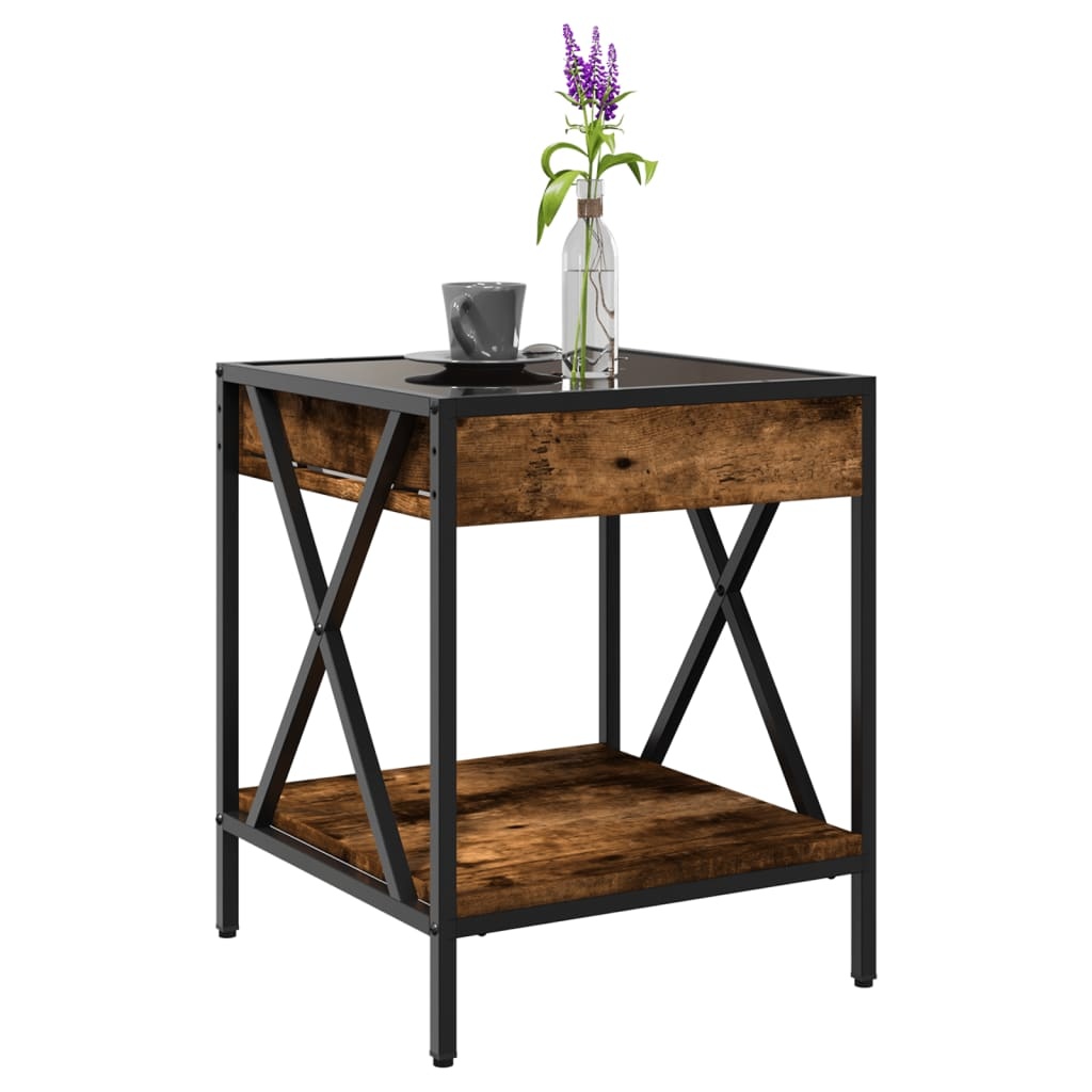 VidaXL Salontafel met Infinity LED 40x40x49 cm gerookt eikenkleurig