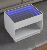 VidaXL Salontafel met Infinity LED 70x50x50 cm wit