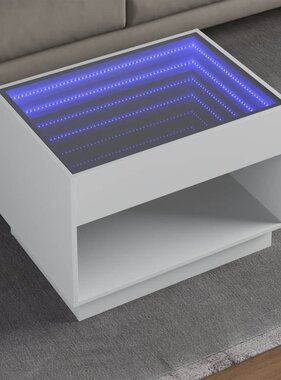 VidaXL Salontafel met Infinity LED 70x50x50 cm wit