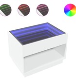 VidaXL Salontafel met Infinity LED 70x50x50 cm wit