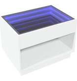 VidaXL Salontafel met Infinity LED 70x50x50 cm wit
