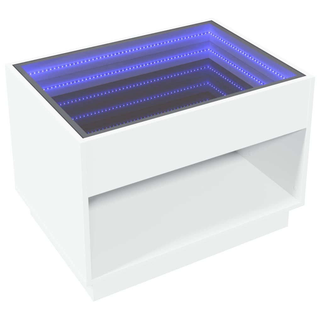 VidaXL Salontafel met Infinity LED 70x50x50 cm wit