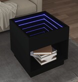 VidaXL Salontafel met Infinity LED 50x50x50 cm zwart