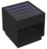 VidaXL Salontafel met Infinity LED 50x50x50 cm zwart