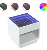 VidaXL Salontafel met Infinity LED 50x50x50 cm wit
