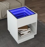 VidaXL Salontafel met Infinity LED 40x40x50 cm wit