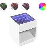 VidaXL Salontafel met Infinity LED 40x40x50 cm wit