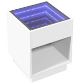 VidaXL Salontafel met Infinity LED 40x40x50 cm wit
