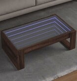 VidaXL Salontafel met Infinity LED 90x53x30 cm bruin eikenkleurig