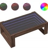 VidaXL Salontafel met Infinity LED 90x53x30 cm bruin eikenkleurig