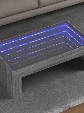 VidaXL Salontafel met Infinity LED 90x50x30 cm grijs sonoma eikenkleur