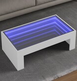 VidaXL Salontafel met Infinity LED 90x50x30 cm wit