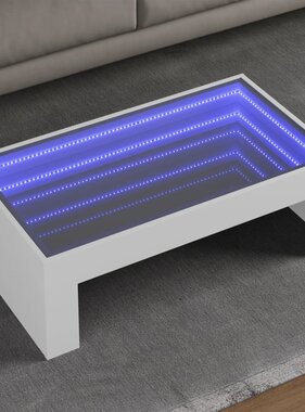 VidaXL Salontafel met Infinity LED 90x50x30 cm wit