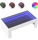 VidaXL Salontafel met Infinity LED 90x50x30 cm wit
