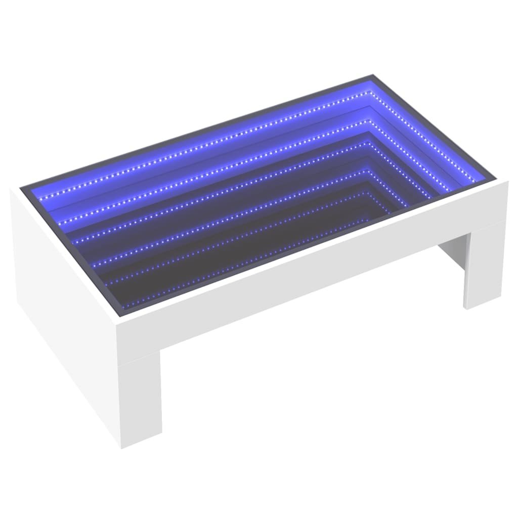 VidaXL Salontafel met Infinity LED 90x50x30 cm wit