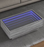 VidaXL Salontafel met LED 90x50x30 cm bewerkt hout grijs sonoma eiken
