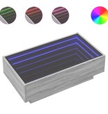 VidaXL Salontafel met LED 90x50x30 cm bewerkt hout grijs sonoma eiken