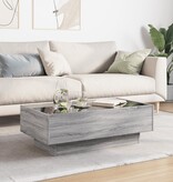 VidaXL Salontafel met LED 90x50x30 cm bewerkt hout grijs sonoma eiken