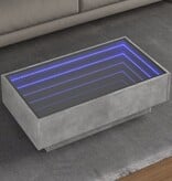 VidaXL Salontafel met LED 90x50x30 cm bewerkt hout betongrijs