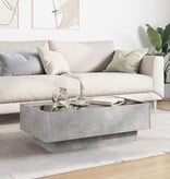 VidaXL Salontafel met LED 90x50x30 cm bewerkt hout betongrijs