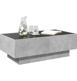 VidaXL Salontafel met LED 90x50x30 cm bewerkt hout betongrijs