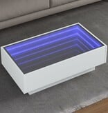 VidaXL Salontafel met LED 90x50x30 cm bewerkt hout wit