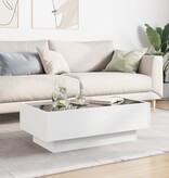 VidaXL Salontafel met LED 90x50x30 cm bewerkt hout wit