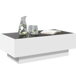 VidaXL Salontafel met LED 90x50x30 cm bewerkt hout wit