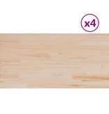 VidaXL Tafelbladen 4 st rechthoekig 100x50x2,5 cm massief grenenhout