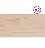 VidaXL Tafelbladen 2 st rechthoekig 80x40x1,7 cm massief grenenhout