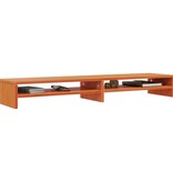 VidaXL Monitorstandaard 100x24x13 cm massief grenenhout wasbruin
