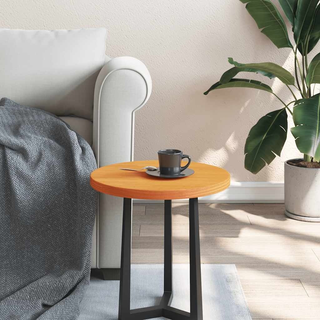 VidaXL Tafelblad rond Ø40x2,5 cm massief grenenhout wasbruin