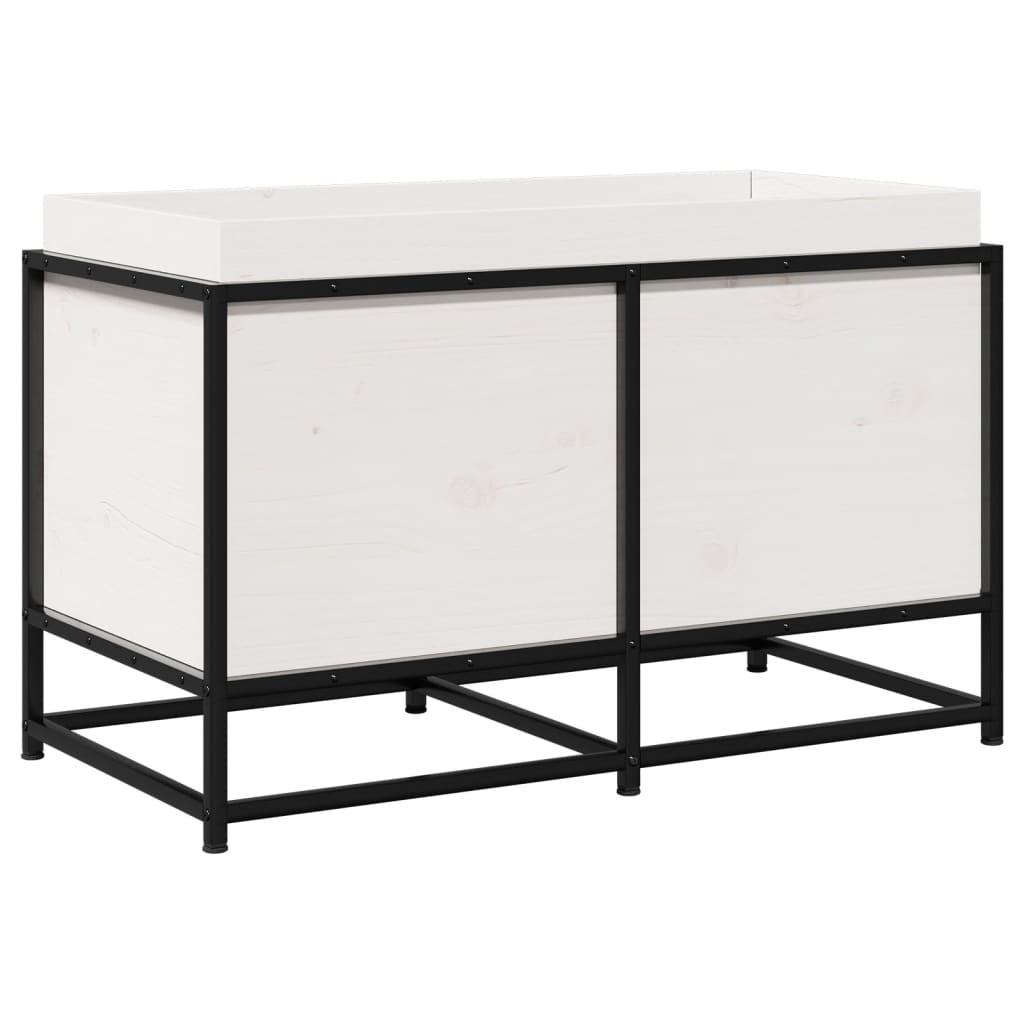 VidaXL Plantenbak 80x40x50 cm massief grenenhout wit