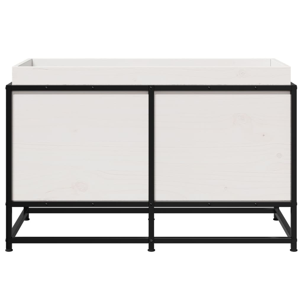 VidaXL Plantenbak 80x40x50 cm massief grenenhout wit