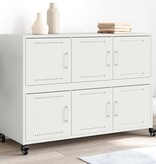 VidaXL Dressoir 100,5x39x72 cm staal wit