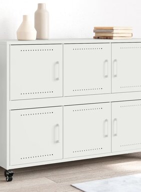 VidaXL Dressoir 100,5x39x72 cm staal wit