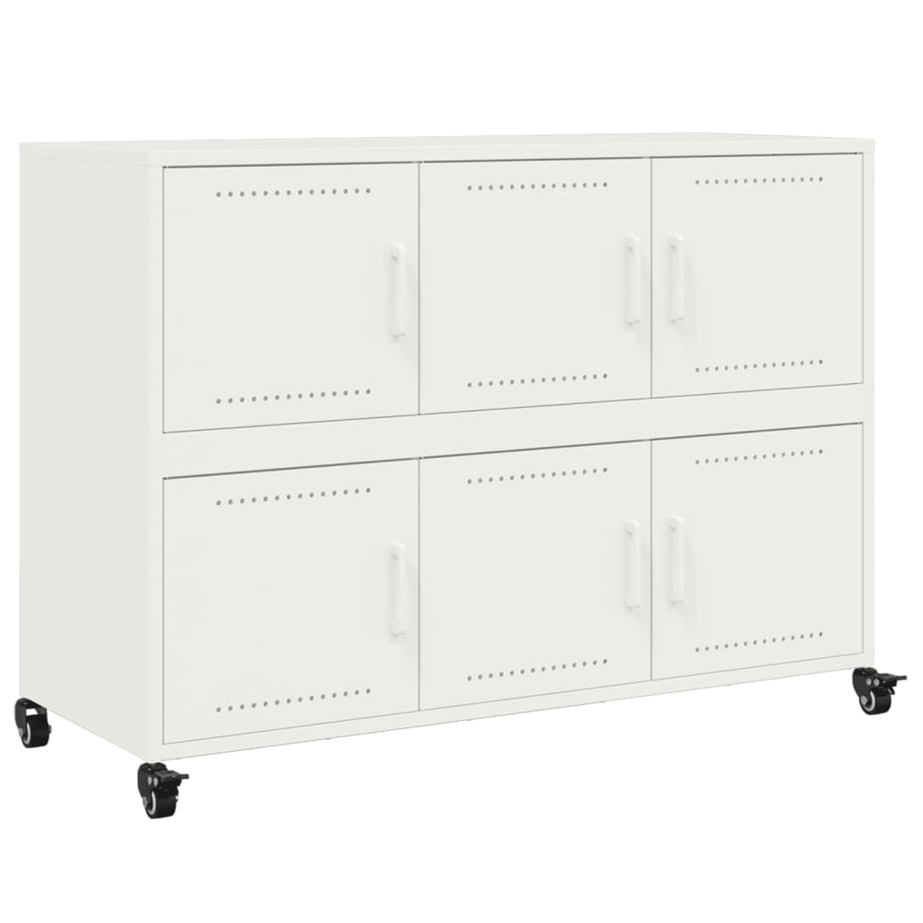 VidaXL Dressoir 100,5x39x72 cm staal wit