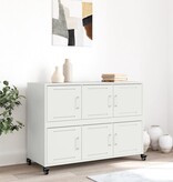 VidaXL Dressoir 100,5x39x72 cm staal wit