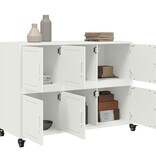 VidaXL Dressoir 100,5x39x72 cm staal wit