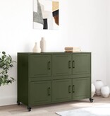 VidaXL Dressoir 100,5x39x72 cm staal olijfgroen