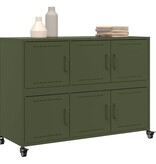 VidaXL Dressoir 100,5x39x72 cm staal olijfgroen
