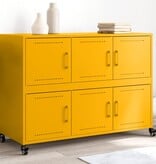 VidaXL Dressoir 100,5x39x72 cm staal mosterdgeel