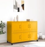 VidaXL Dressoir 100,5x39x72 cm staal mosterdgeel