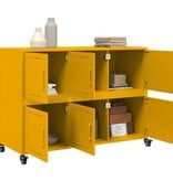 VidaXL Dressoir 100,5x39x72 cm staal mosterdgeel