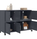 VidaXL Dressoir 100,5x39x72 cm staal antracietkleurig