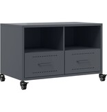 VidaXL Tv-meubel 68x39x43,5 cm staal antracietkleurig