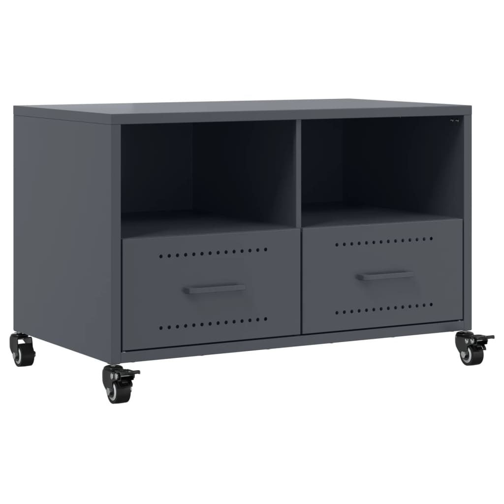VidaXL Tv-meubel 68x39x43,5 cm staal antracietkleurig