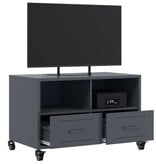 VidaXL Tv-meubel 68x39x43,5 cm staal antracietkleurig